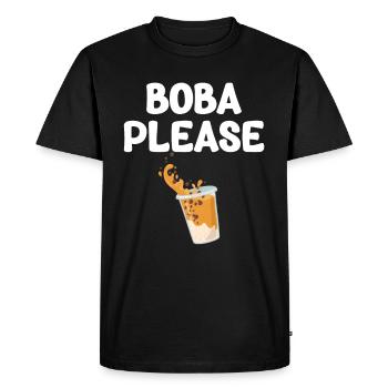 Boba Please Tea Lover Bulle Japon K-pop - T-shirt Premium bio Homme - noir - Devant - Nico (187cm)