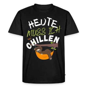 Aujourd’hui, je dois me détendre, paresseux, me détendre en disant - T-shirt Premium bio Homme - noir - Devant - Nico (187cm)