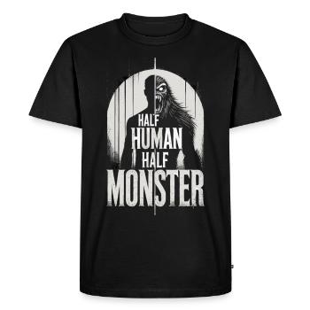 Half Human Half Monster - Monster Werewolf T-Shirt - Men's Premium Organic T-Shirt - black - Front - Nico (187cm)