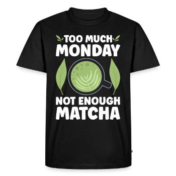 Thé Matcha Japonais Thé Vert Matcha Latte - T-shirt Premium bio Homme - noir - Devant - Nico (187cm)