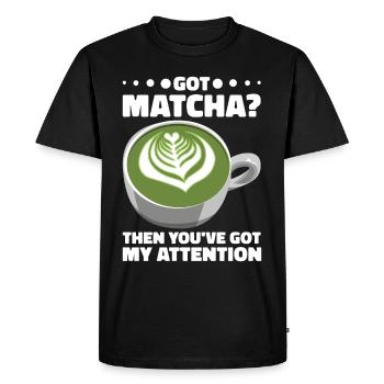 Thé Matcha Japonais Thé Vert Matcha Latte - T-shirt Premium bio Homme - noir - Devant - Nico (187cm)