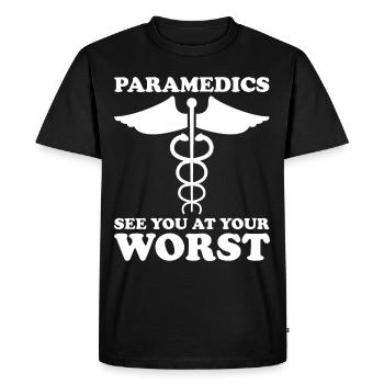 Paramedic Paramedic Ambulance Service - Men's Premium Organic T-Shirt - black - Front - Nico (187cm)