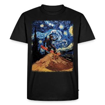 Planche de sable Tableau de sable Peinture de nuit étoilée - T-shirt Premium bio Homme - noir - Devant - Nico (187cm)