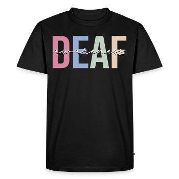Sensibilisation à la surdité Deafness Amer - T-shirt Premium bio Homme - noir - Devant - Nico (187cm)