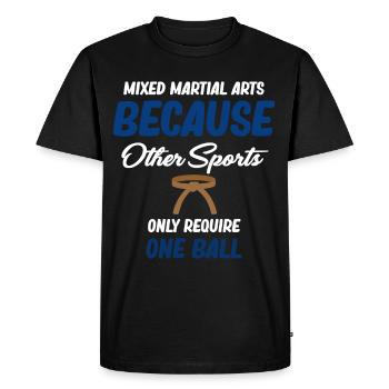 Parce que d’autres sports ne nécessitent qu’un seul ballon. - T-shirt Premium bio Homme - noir - Devant - Nico (187cm)