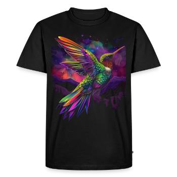 Colibri oiseau Popart - T-shirt Premium bio Homme - noir - Devant - Nico (187cm)