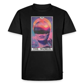 Tarot Card Tarot Card The World - Men's Premium Organic T-Shirt - black - Front - Nico (187cm)