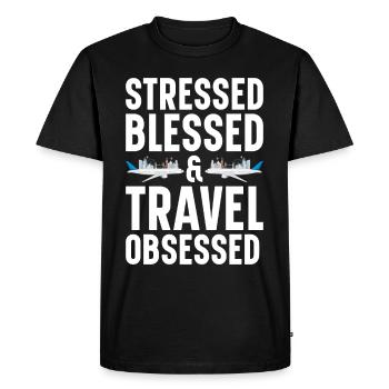Commis au tourisme Agence de voyages - T-shirt Premium bio Homme - noir - Devant - Nico (187cm)