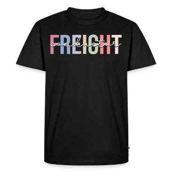 Préposé/préposée aux trains de marchandises ferroviaires - T-shirt Premium bio Homme - noir - Devant - Nico (187cm)