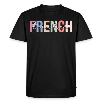 French Teacher Lessons - Men's Premium Organic T-Shirt - black - Front - Nico (187cm)