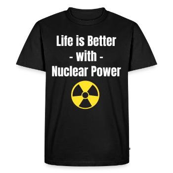 La vie est meilleure avec l’énergie nucléaire. Dangers - T-shirt Premium bio Homme - noir - Devant - Nico (187cm)