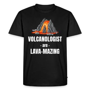 Volcanologists are lava-penetrating - Men's Premium Organic T-Shirt - black - Front - Nico (187cm)