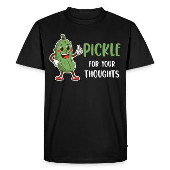Cornichon pour vos pensées fermenté - T-shirt Premium bio Homme - noir - Devant - Nico (187cm)
