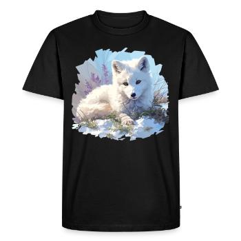 Arctic Fox Polarfüchse Polarfuchs - Men's Premium Organic T-Shirt - black - Front - Nico (187cm)