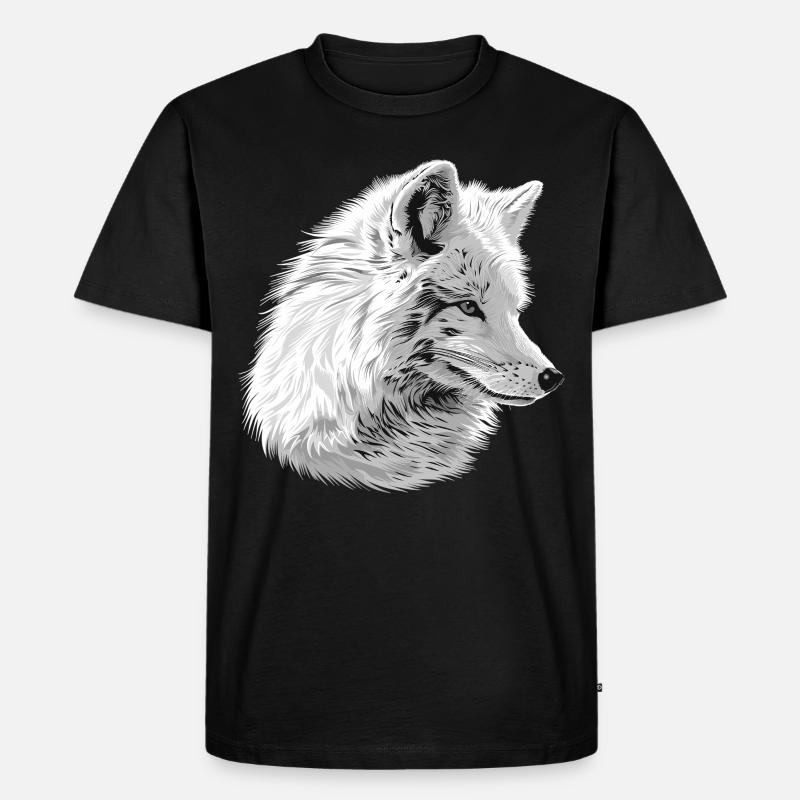Arctic Fox Polarfüchse Polarfuchs - Männer Premium Bio T-Shirt - Schwarz