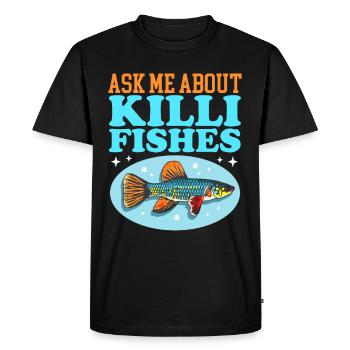 Cadeaux de carpe dentée pondeuse de killifish - T-shirt Premium bio Homme - noir - Devant - Nico (187cm)