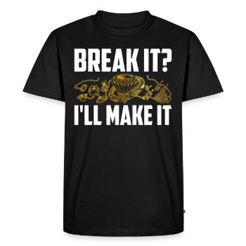 Orfèvre Fabricant de bijoux en or Bijoux en or - T-shirt Premium bio Homme - noir - Devant - Nico (187cm)