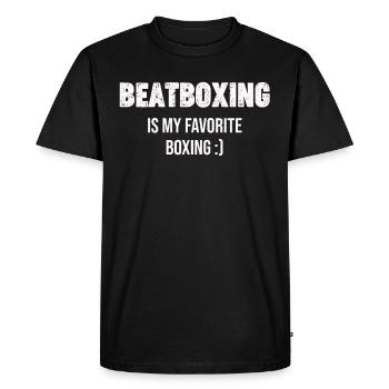 Le beatboxing est mon batteur de box préféré, - T-shirt Premium bio Homme - noir - Devant - Nico (187cm)