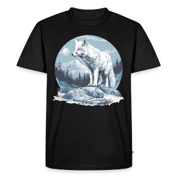 Arctic Fox Polarfüchse Polarfuchs - Men's Premium Organic T-Shirt - black - Front - Nico (187cm)