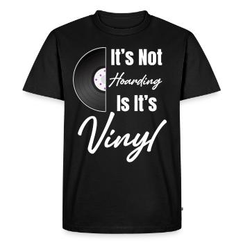 Ce n’est pas de la thésaurisation quand il s’agit de vinyle - T-shirt Premium bio Homme - noir - Devant - Nico (187cm)
