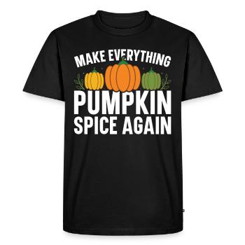 Citrouille Épices Latte Automne Halloween Citrouille Épices Épices - T-shirt Premium bio Homme - noir - Devant - Nico (187cm)