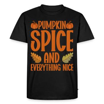 Citrouille Épices Latte Automne Halloween Citrouille Épices Épices - T-shirt Premium bio Homme - noir - Devant - Nico (187cm)