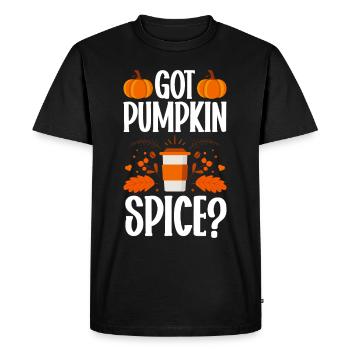 Citrouille Épices Latte Automne Halloween Citrouille Épices Épices - T-shirt Premium bio Homme - noir - Devant - Nico (187cm)