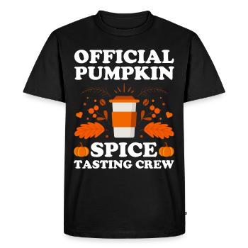 Citrouille Épices Latte Automne Halloween Citrouille Épices Épices - T-shirt Premium bio Homme - noir - Devant - Nico (187cm)