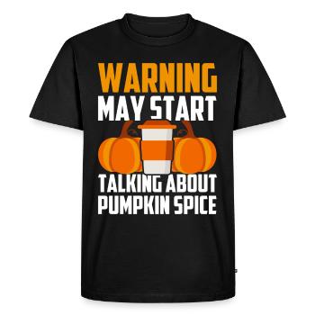 Citrouille Épices Latte Automne Halloween Citrouille Épices Épices - T-shirt Premium bio Homme - noir - Devant - Nico (187cm)