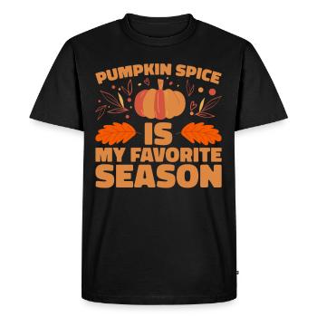Citrouille Épices Latte Automne Halloween Citrouille Épices Épices - T-shirt Premium bio Homme - noir - Devant - Nico (187cm)
