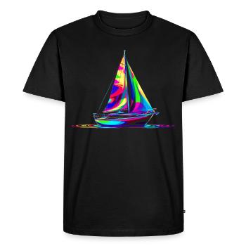 Sailing Sailboat Boating Popart - Men's Premium Organic T-Shirt - black - Front - Nico (187cm)
