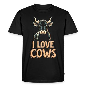 Cows Moo Cow Moo Cattle Dairy Cow Dairy Farmer - Men's Premium Organic T-Shirt - black - Front - Nico (187cm)