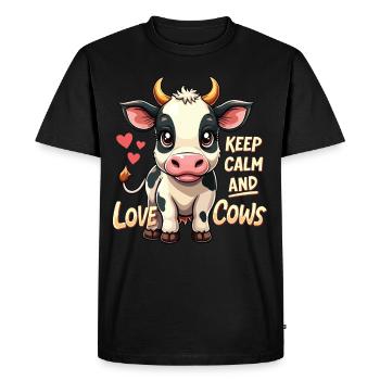 Cows Moo Cow Moo Cattle Dairy Cow Dairy Farmer - Men's Premium Organic T-Shirt - black - Front - Nico (187cm)