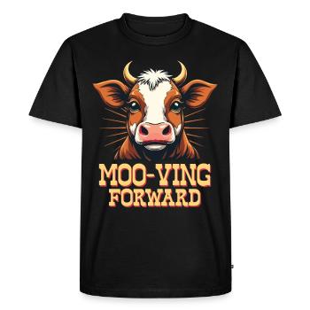 Cows Moo Cow Moo Cattle Dairy Cow Dairy Farmer - Men's Premium Organic T-Shirt - black - Front - Nico (187cm)