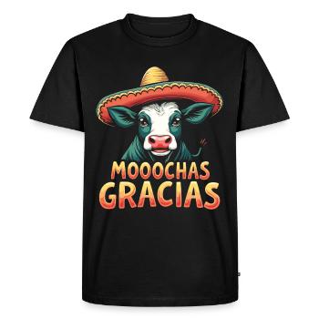 Vaches Moo Vache Moo Bovins Vache laitière Fermier - T-shirt Premium bio Homme - noir - Devant - Nico (187cm)