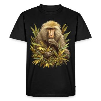 Baboon Paviane Pavian - Men's Premium Organic T-Shirt - black - Front - Nico (187cm)