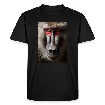 Baboon Paviane Pavian - Men's Premium Organic T-Shirt - black - Front - Nico (187cm)