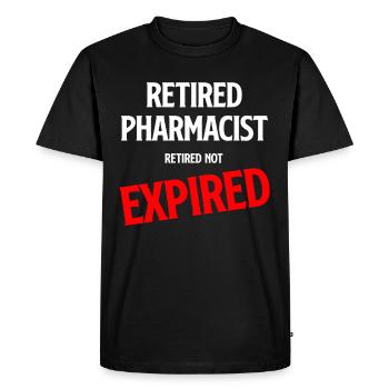 Pharmacien à la retraite, à la retraite, non - T-shirt Premium bio Homme - noir - Devant - Nico (187cm)