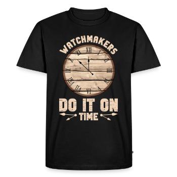 Horloger Horloger Horologues - T-shirt Premium bio Homme - noir - Devant - Nico (187cm)
