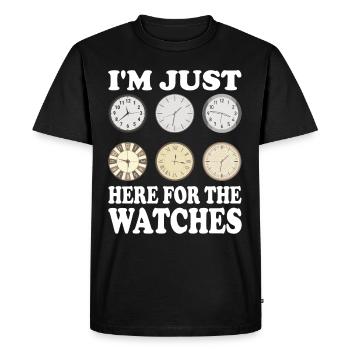 Horloger Horloger Horologues - T-shirt Premium bio Homme - noir - Devant - Nico (187cm)