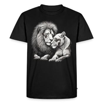 In love like lions - Men's Premium Organic T-Shirt - black - Front - Nico (187cm)