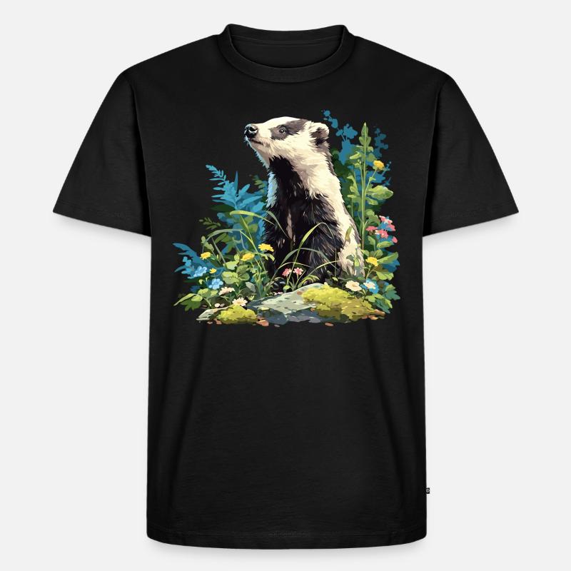 Badger Dachse Dachs - Männer Premium Bio T-Shirt - Schwarz