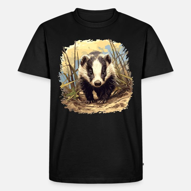 Badger Dachse Dachs - Männer Premium Bio T-Shirt - Schwarz