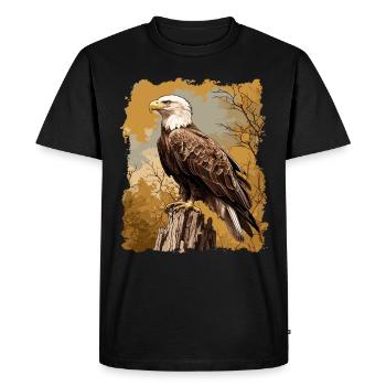 Bald Eagle Weißkopfseeadler - Men's Premium Organic T-Shirt - black - Front - Nico (187cm)