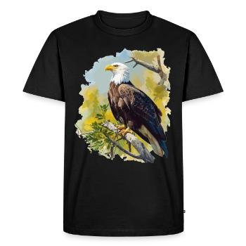 Bald Eagle Weißkopfseeadler - Men's Premium Organic T-Shirt - black - Front - Nico (187cm)