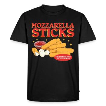 Bâtonnets de mozzarella Cadeau d’amateur de fromage - T-shirt Premium bio Homme - noir - Devant - Nico (187cm)