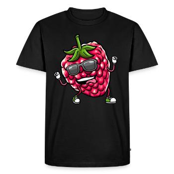 Baies Dansant Framboises Fruit - T-shirt Premium bio Homme - noir - Devant - Nico (187cm)