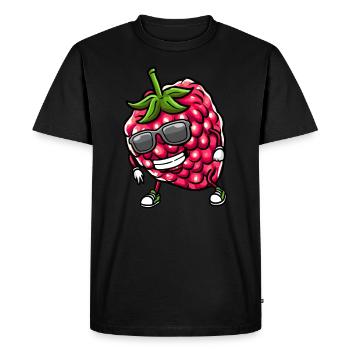 Baies Dansant Framboises Fruit - T-shirt Premium bio Homme - noir - Devant - Nico (187cm)