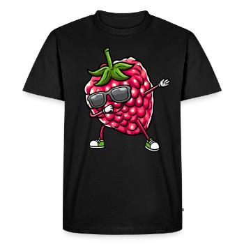 Baies Dansant Framboises Fruit - T-shirt Premium bio Homme - noir - Devant - Nico (187cm)