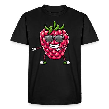 Baies Dansant Framboises Fruit - T-shirt Premium bio Homme - noir - Devant - Nico (187cm)